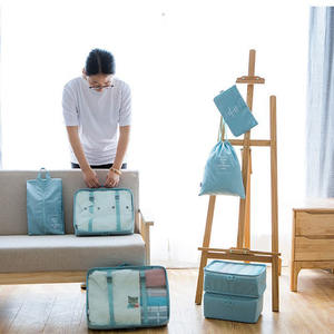 Organizer <span class=keywords><strong>da</strong></span> <span class=keywords><strong>Viaggio</strong></span> per Attività all'Aperto nel Weekend, Set <span class=keywords><strong>Valigie</strong></span> in Poliestere per Vestiti con Scomparti per Biancheria Intima e Scarpe - Product Image 6