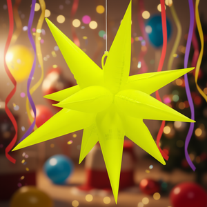 Estrella Multipunta Neon Amarillo 67Cm Décorations de fête 12 pièces par sac - Product Image 2