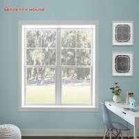 Ventana Corredera Horizontal de Doble Hoja de Aleación de Aluminio con Doble Acristalamiento, Diseño Rústico para Cocina y Sala de Estar