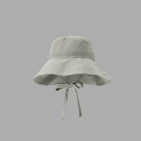 Chapeau Bob Uni à Large Bord avec Cordon de Serrage, Coupe-Vent, Pliable, Protection Solaire Extérieure, Casquette de Pêcheur, Vente en Gros, Logo Personnalisé