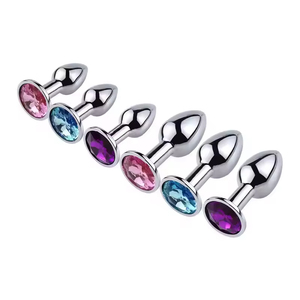 Juguetes sexuales anales para parejas, tapón anal de metal de acero inoxidable con joyería de cristal, consolador vibrador, tapón anal de tacto suave - Product Image 3