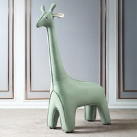 Pouf créatif en forme de girafe de dessin animé, siège moderne en tissu pour salon, décoration d'intérieur, chaise de loisirs
