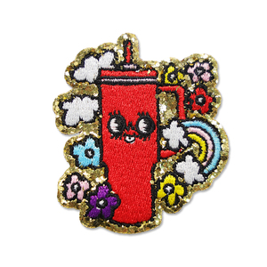 Nouveau Style personnalisé bouteille thermocollant patchs brodés patchs Chenille chapeau Logos pour vêtements - Product Image 1