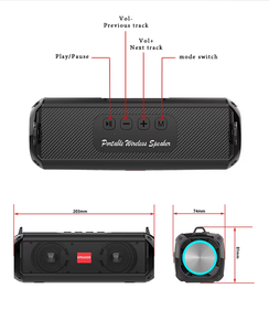 Haut-parleur Rockmia avec lumière LED RVB, lecteur de musique sans fil portable 5.0, puissance de sortie 10W, autonomie de 4 heures, audio pour voiture - Product Image 4