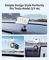 Support de téléphone magnétique à ventouse pliable amélioré Support de téléphone magnétique flexible à 360 ° réglable sous vide pour voiture/salle de sport/miroir mural