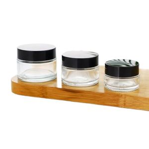 Tarros de Vidrio Transparentes para Crema Facial con Tapas Negras, Plateadas y Doradas para Productos de Belleza - Product Image 6