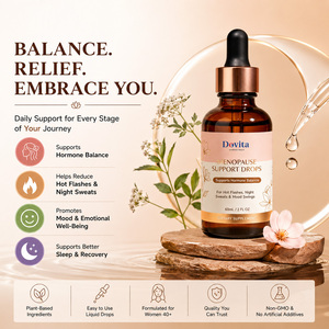 OEM ODM One Stop Service <b>Menopause</b> Drops Vegan Non GMO Organic Improve Immunity Hot Flash Relief Brain Fog Clarity Support 60ml - Product Image 3
