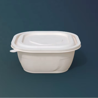 Contenant de restauration moderne pour l'extérieur, 540 ml, en amidon de maïs bio, avec couvercle en PP, biodégradable, jetable, anti-déversement, robuste, pour la cuisine