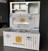 Porte-crayons Mini 2025 avec logo personnalisé, en forme de conteneur de transport, boîte de rangement de bureau pour stylos, idéal pour les cadeaux de bureau