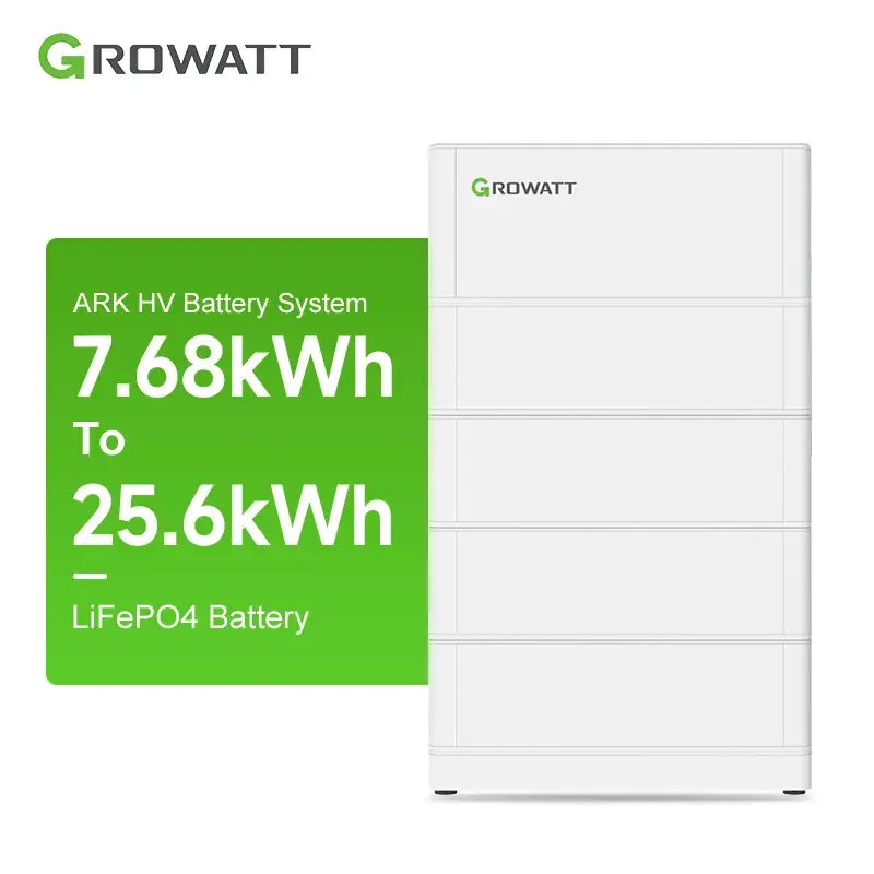 Grow pv akku arca sistema de bateria hv, 204.8v 50ah 10.24kwh 20,48kwh 256kwh lifepo4 bateria para inversor híbrido solar