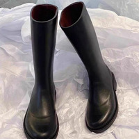 Bottes Imperméables Noires Montantes pour Femme – Vente en Gros Direct Usine – Modèle Pluie Designer