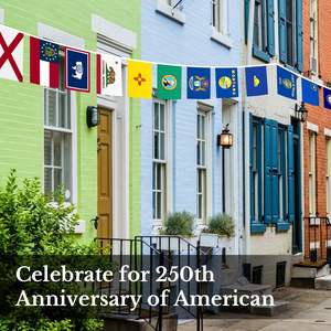 Флаги-гирлянды 50 штатов США к 250-летию, 6x9 дюймов, двусторонние, длина 41 фут, устойчивые к выцветанию, яркие цвета, полиэстер - Product Image 4