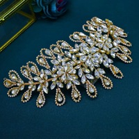 Appliques en strass cristal argenté et doré, motifs floraux pour la décoration de robes