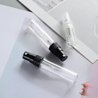 Mini flacons vaporisateurs de parfum en verre transparent cylindriques de 2 ml, 3 ml, 5 ml, 10 ml, rechargeables, atomiseur à fine brume