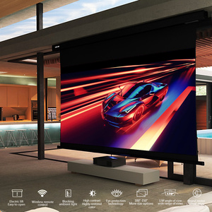 Techo ALR de 72 "-150" Ocultar en la pantalla tensada de la pestaña motorizada UST Pantalla de proyección 4K de tiro ultracorto que rechaza la luz ambiental - Product Image 1