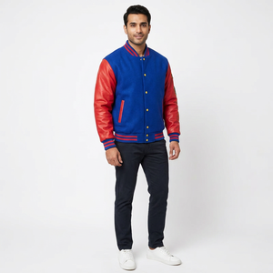 Veste Bomber Homme Hiver en Coton 100% Personnalisée avec Broderie Chenille et Patchwork Style Universitaire Streetwear - Product Image 1