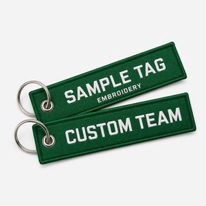 Custom Fabric <b>Key</b> Chain <b>Tag</b> For Promotional Embroidery Text Airline Airplane Brand Logo Jet <b>Tag</b> Embroidered Keychain - Product Image 1