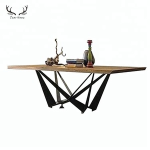 Unique <strong>Stable</strong> Design Restaurant <strong>Table</strong> With Unique Base Design Wood Sets Solid Wood Dining <strong>Table</strong> Set - Product Image 3