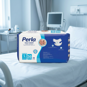 Perla Couche-culotte jetable pour adulte, protection anti-fuites, surface sèche, feuille de protection respirante, capacité d'absorption de 800 ml, unisexe, taille L, 30 pièces - Product Image 3