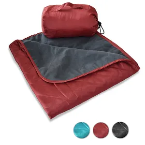 双层防水聚酯保暖羊毛野营毯用于室外室内时尚可折叠野餐垫