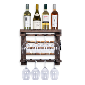 Ingrosso personalizzato a parete retrò in legno espositore per vino in sughero con portaoggetti in vetro - Product Image 5