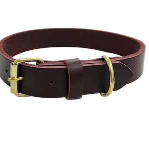 Vente en gros de collier de chien de luxe en cuir indien doux rembourré et durable forte demande pour la formation de petits chiens avec motif solide - Product Image 1