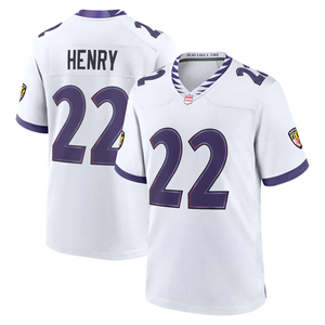 Maillots de football américain personnalisés 2026 Baltimore – Tenues brodées pour jeunes avec logos – Blanc - Product Image 6
