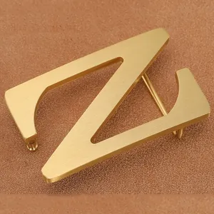 Shiwang-hebilla de cinturón de cobre de latón, Letras H personalizada con hebilla de cinturón, Z, S, G, para hombre
