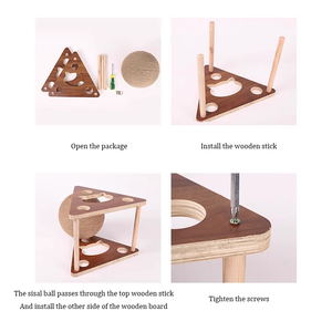 Moderna Palla Tiragraffi per Gatti all'Ingrosso in Legno con Corda di Sisal, Tiragraffi per Gatti da Arrampicata, Ecologico, Antiscivolo, Resistente all'Usura, Durevole - Product Image 2