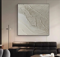 Grande Peinture Murale Abstraite Nordique Blanche Beige Grise Texturée 3D Faite à la Main, Art Moderne sur Toile, Vente en Gros