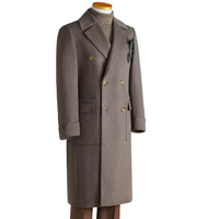 Formelle Long Respirant Peigné Automne Hiver Couleur Unie Résistant Au Froid Laine Pardessus Double Col Trench