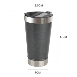 كوب بيرة معزول من الفولاذ المقاوم للصدأ خفيف الوزن ومانع للتسرب مع غطاء وفتاحة معدنية مدمجة يحافظ على درجة الحرارة لمدة 6 ساعات - Product Image 4