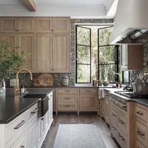 Armoires de cuisine en bois sur mesure de style européen, comptoirs en stratifié marbré, robinet, charnières, panier de tiroir, accessoires pour appartements - Product Image 2