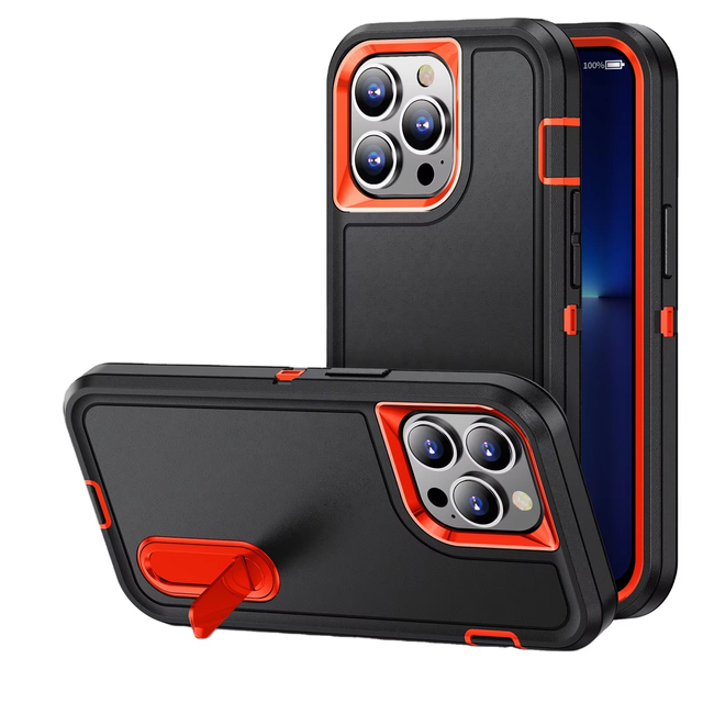 Folding Bracket TPU+PC Full Protective Phone Case for iphone 11 12 13 14 15 16 17 air Pro Max Samsung Shockproof Phone case