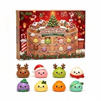 Jouet Squishy Anti-Stress en Sucre de Malt, Motifs Noël Bonhomme de Neige, Cerf, Père Noël, Arbre de Noël