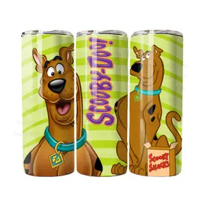 Custom Cartoon Scooby-Doo Cups 20Oz Scooby Snacks Sublimatie Geïsoleerde Reisbeker Roestvrijstalen Beker Met Stro En Deksel