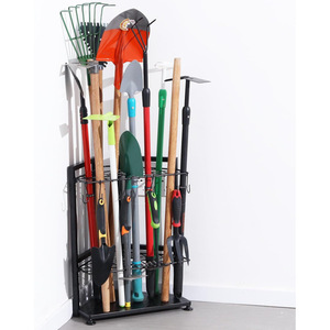 Gardening tool organizer, <b>corner</b> patio tool rack, garage storage and organization tool rack with independent metal <b>bracket</b>. - Product Image 1