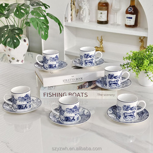 Ensemble de 12 tasses à expresso italiennes à motif de tigre créatif, tasses à thé de restaurant, 70 ml, bouche ronde - Product Image 3