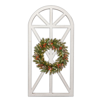 Cadre de fenêtre en arche mural en bois, motif nature morte shabby chic, fait main, pour décoration intérieure
