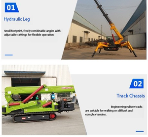 מנוף עכביש זחלי קטן מסוג דריק בעל יכולת סיבוב מלאה במשקל 5 טון עם הנעה הידראולית וגובה הרמה של 8 מטר - Product Image 5