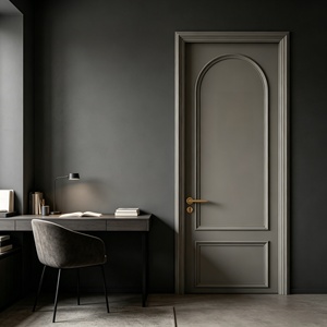 Puertas de Panel Arqueadas de MDF para Interiores de Alta Calidad al por Mayor, Construcción Estable Anti-Deformación, Aislamiento Acústico para Dormitorios de Villas - Product Image 4