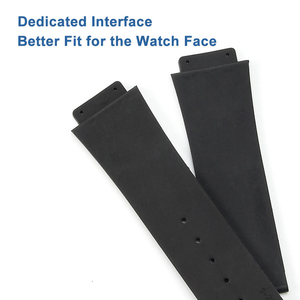 Bracelet de montre en caoutchouc de silicone 24x17mm 26x19mm, bracelet de remplacement sport à extrémités courbes - Product Image 2