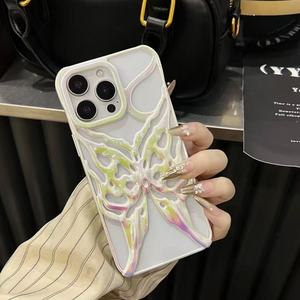 2025 petit creux tridimensionnel de galvanoplastie haut de gamme pour 17 <span class=keywords><strong>Pro</strong></span> <span class=keywords><strong>Max</strong></span> 16promax coque de téléphone E papillon de Dissipation thermique - Product Image 6
