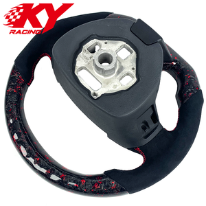 Volante personalizado de fibra de carbono forjada con revestimiento de gamuza negra y función de calefacción para Chevrolet Camaro SS ZL1 Corvette C7 Z06 ZR1 - Product Image 3
