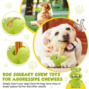 Atacado Durable Rubber <span class=keywords><strong>Dog</strong></span> Chew Toy | Duas caras macaco lento alimentador Squeaky brinquedo para mastigadores agressivos - Product Image 3