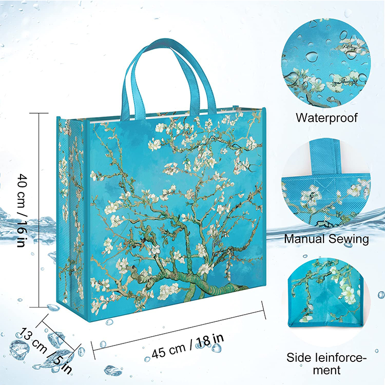 Van Gogh's painting Almond Blossoms printed promotional non-woven fashion shopping bags