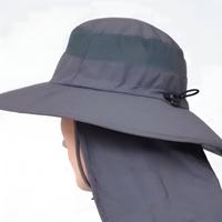 Topi matahari kuning untuk pria wanita dengan tutup leher UPF 50 + perlindungan UV topi Bucket tepi lebar topi memancing mendaki Safari
