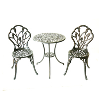 Table et chaises de jardin en aluminium moulé, ensemble bistrot Tulip 3 pièces, best-seller