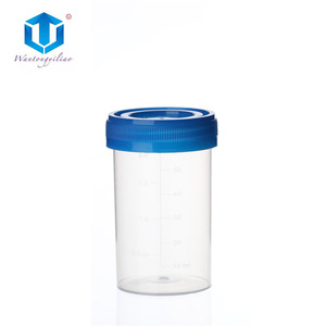 Vaso para muestras médicas Wantong de 60 ml con graduaciones y tapa de rosca para recolección de orina o esputo - Product Image 2