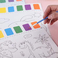 Livre de coloriage à l'eau magique pour enfants avec pinceau, palette de couleurs personnalisée pour enfants